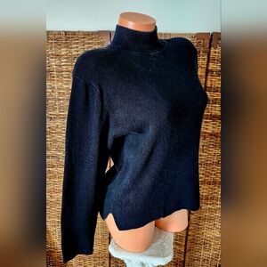 Vtg Pierre Cardin Black Cotton Soft Stretch Business Work Sweater Unisex Sz L